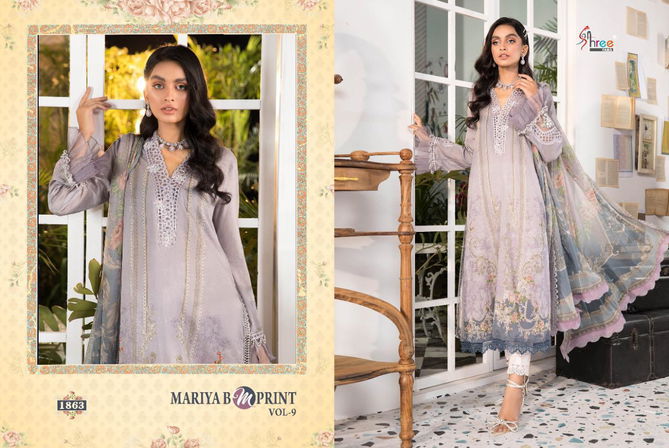 Shree Mariya B Mprint 9 Latest Fancy Pure Cotton Print With Exclusive Embroidery Pakistani Salwar Suits Collection